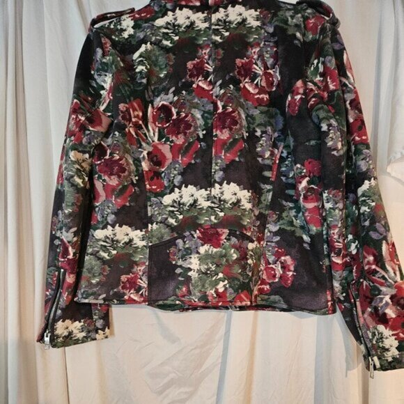 Colleen Lopez Ladies  Green Floral Print Bomber Jacket Size M - Picture 4 of 9